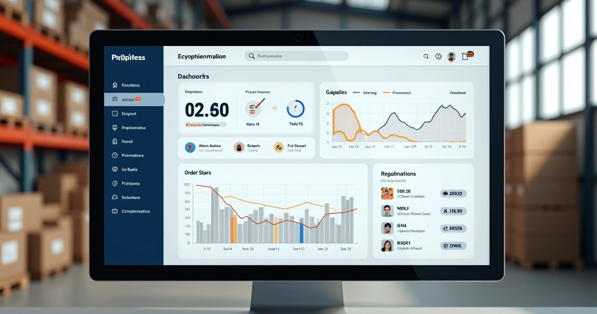 Painel online com dados de pedidos e estoque de e-commerce 