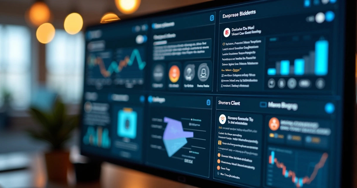 Painel detalhado mostrando as funcionalidades de um site de contabilidade, incluindo chat, download e notícias 