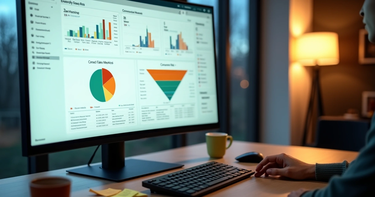 Painel com funil de vendas 