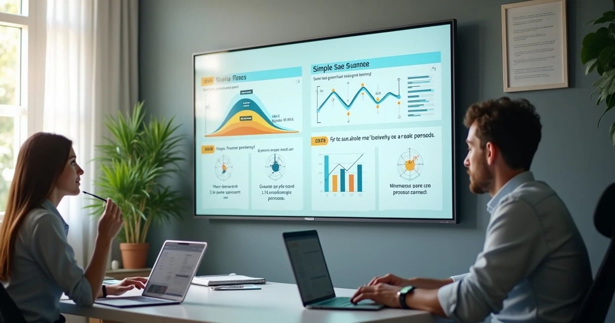 Painel simples de funil de vendas com indicadores em escritório 