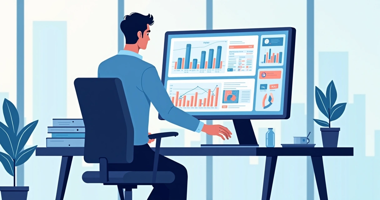 Painel de controle gerencial do PDV em tela de computador