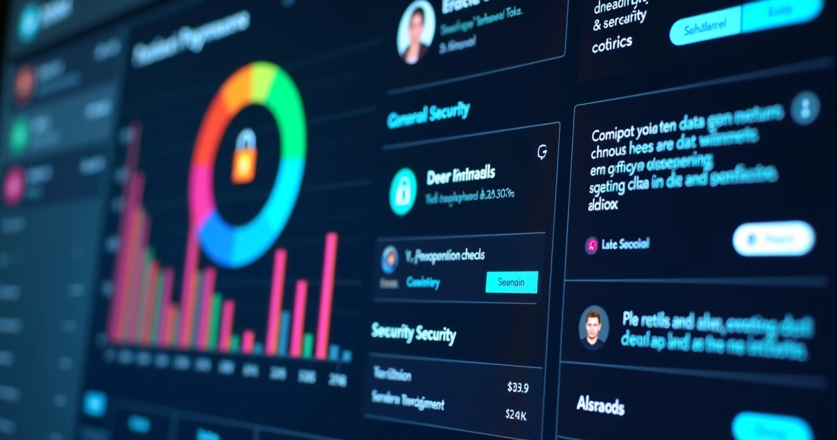 Dashboard ilustrando painel de segurança de dados educacionais