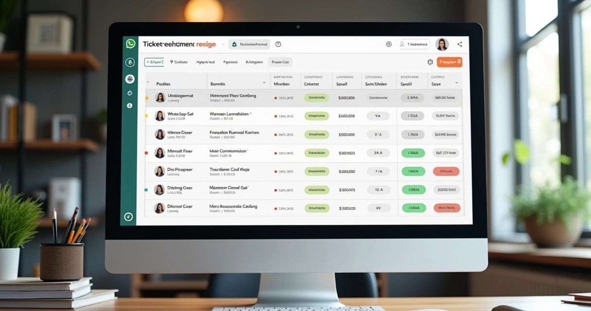 Dashboard com fila de solicitações e atendimento via WhatsApp 