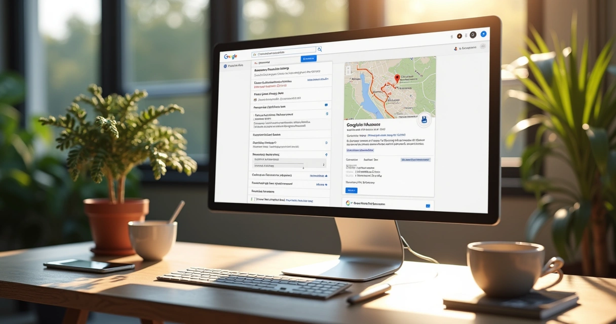 Painel de gerenciamento do perfil do Google exibindo informações de uma empresa 