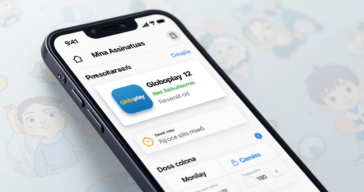 Painel de gestão da assinatura Globoplay na área Minhas Assinaturas do app Shopee 