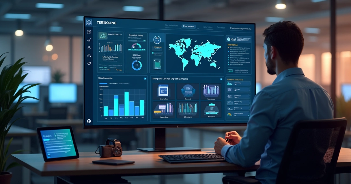 Tela mostrando painel de controle de backup corporativo com indicadores de saúde dos dados. 