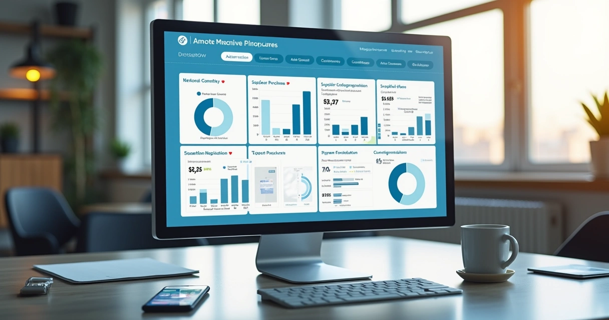 Painel administrativo digital exibindo controle de pedidos coletivos e status de associados 