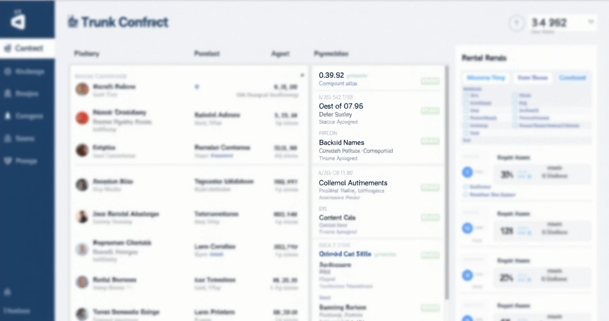 Tela de plataforma SaaS organizando contratos de aluguel de imóveis 