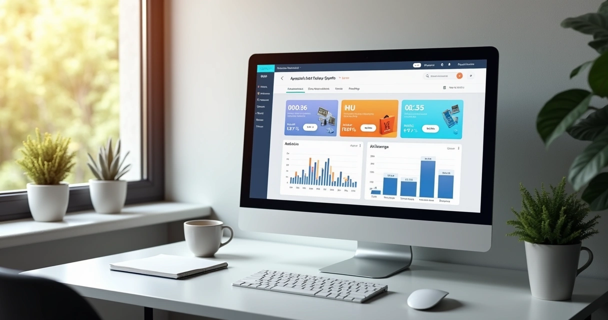 Painel de gestão digital em computador 