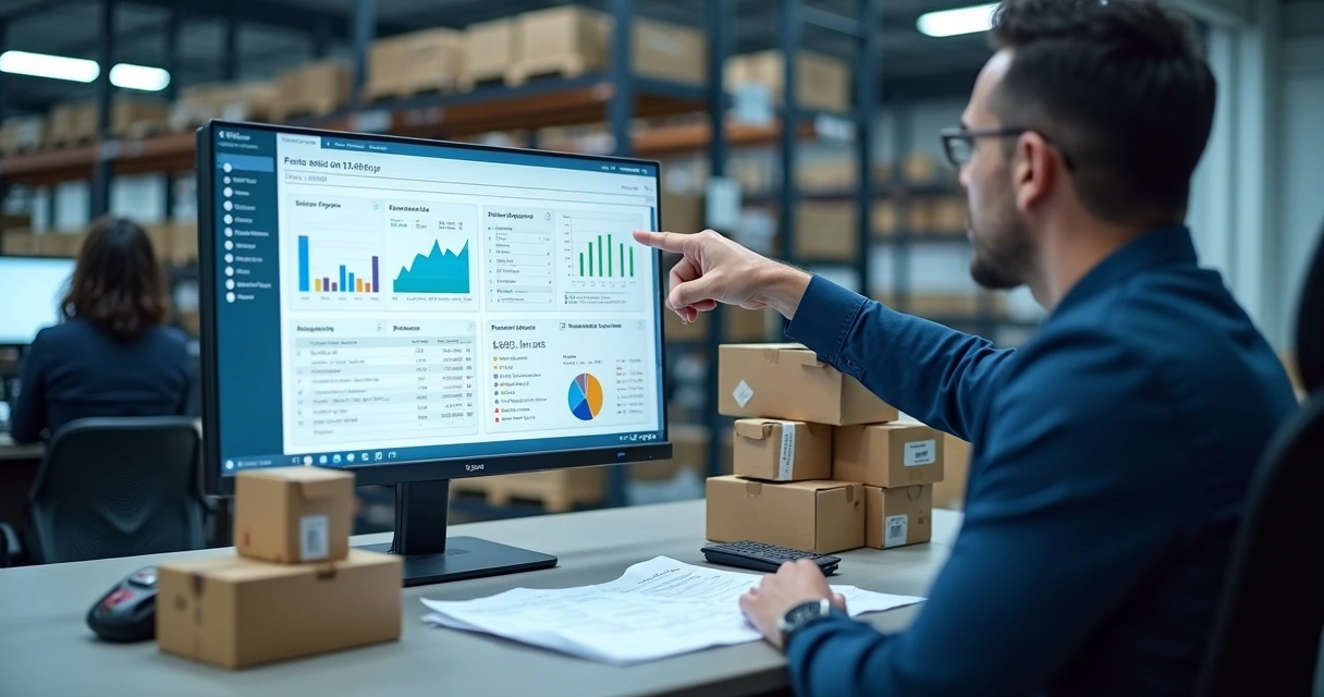 Painel de estoque e pedidos em distribuidora