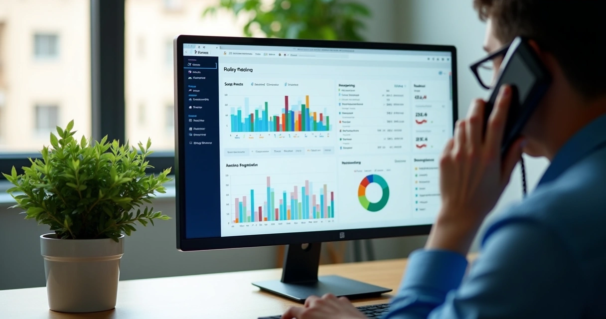 Painel moderno de gestão financeira de empresa. 