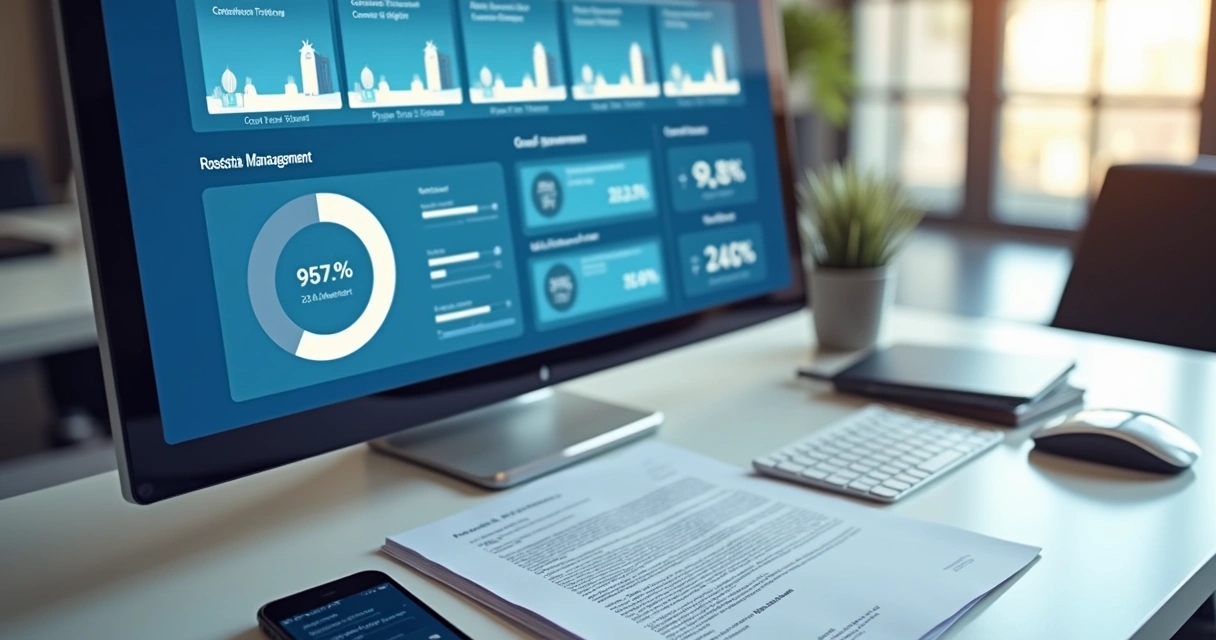 Dashboard de gestão de locação com contratos e cobranças 