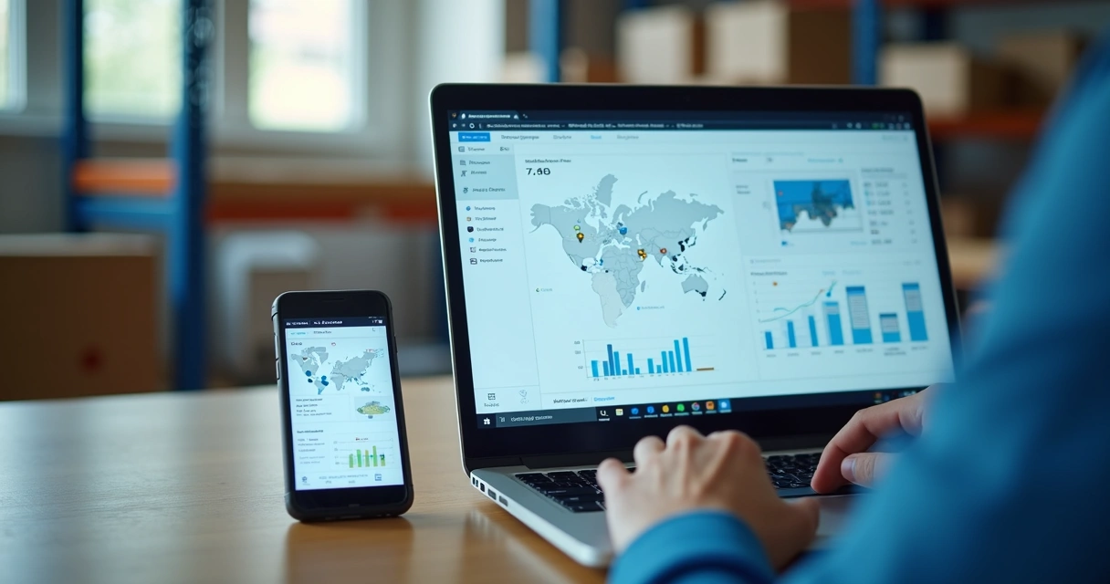 Gestão de logística com painel em tempo real 