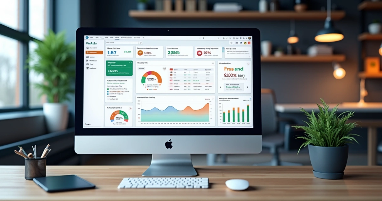 Tela de dashboard VizAd mostrando relatórios inteligentes de tráfego pago 