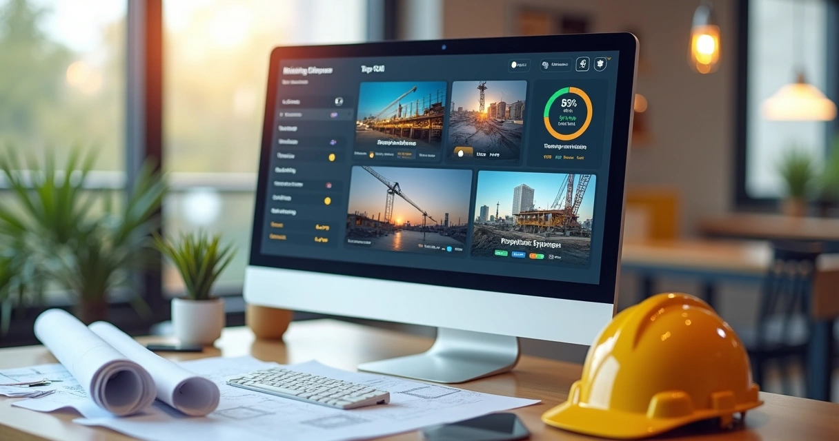 Plataforma digital mostrando imagens em tempo real da obra 