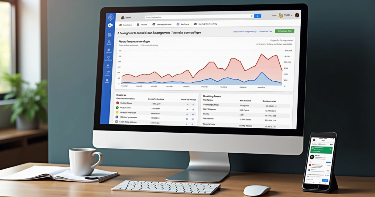Painel de relatórios do Google Ads mostrando campanhas de emergência 