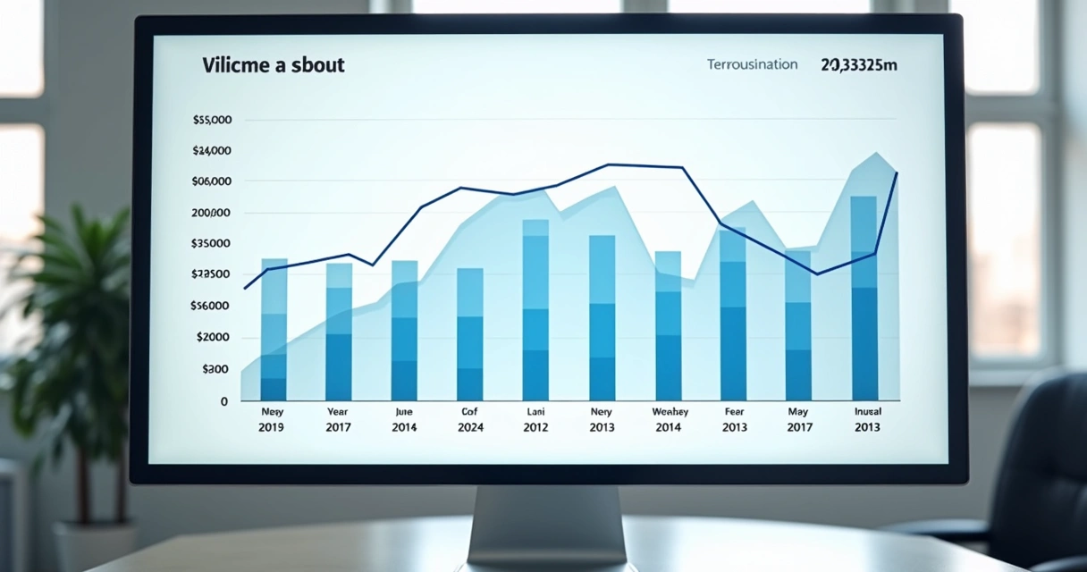 Gráfico de barras e linha em painel limpo e intuitivo 