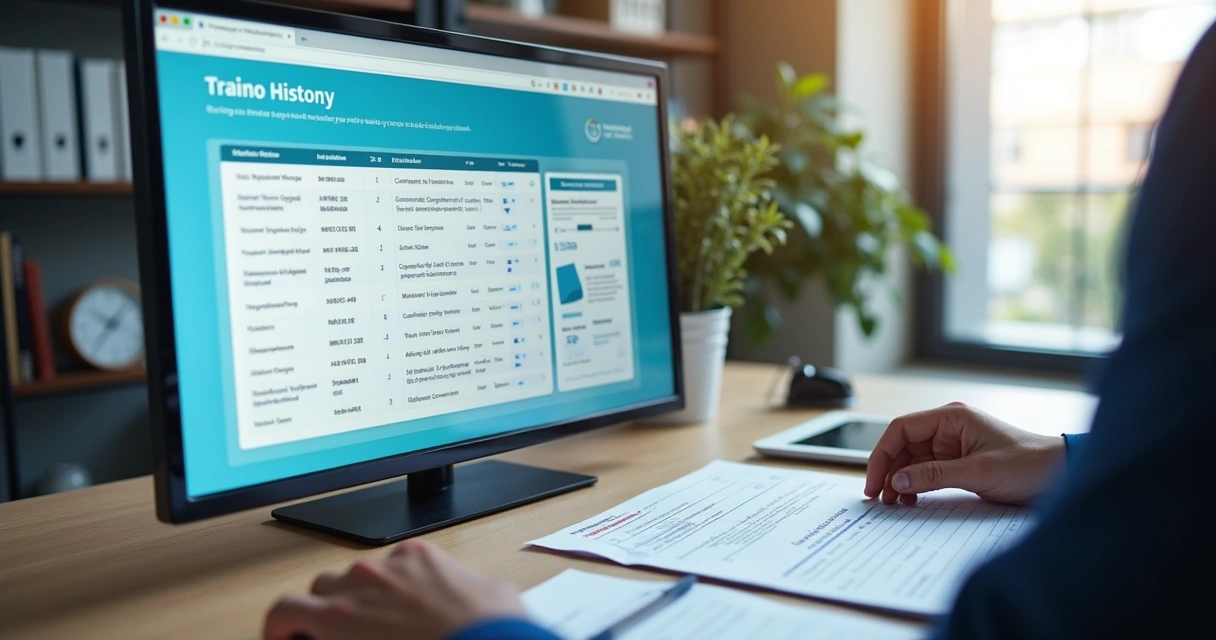 Painel digital com histórico unificado de treinamentos corporativos