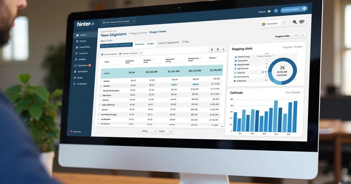 Dashboard Hunter mostrando cobranças de frete e destaque de pedidos com frete por cubagem 