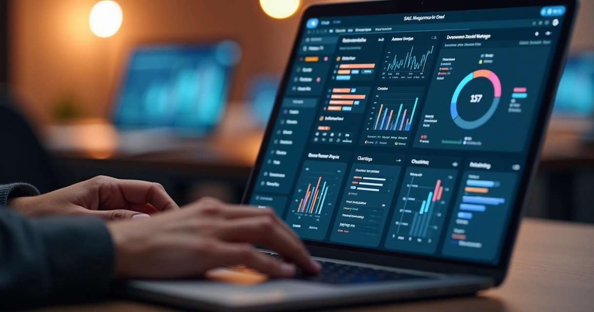 Painel SaaS com automações de IA em operação 
