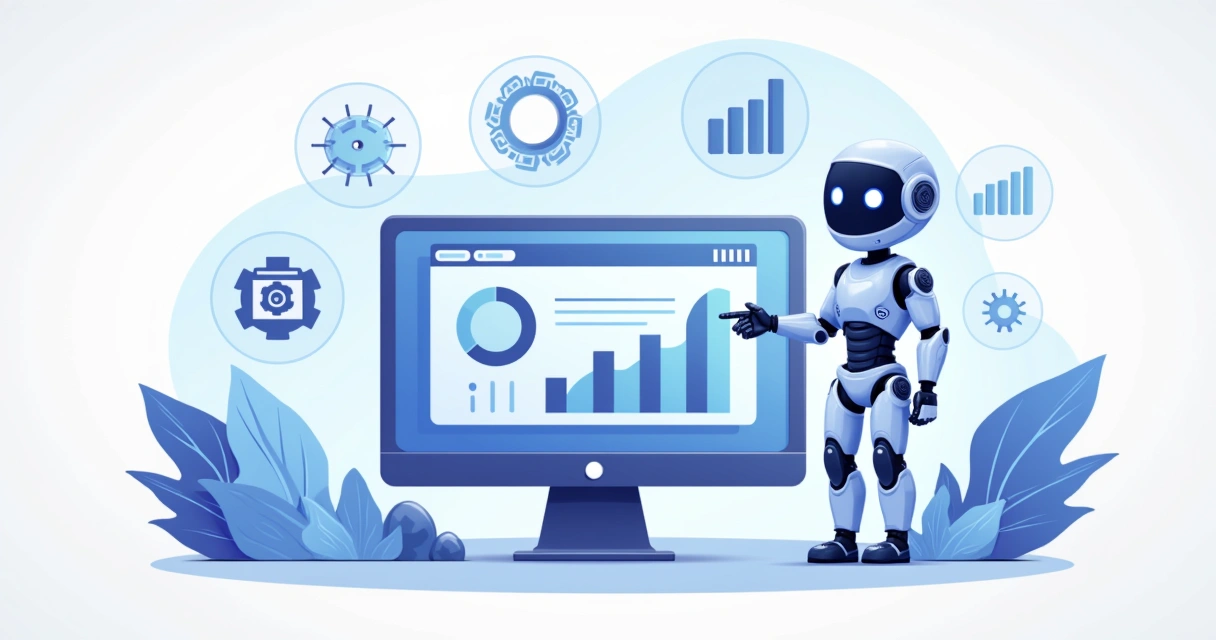Dashboard digital com assistente de IA analisando dados de projeto 