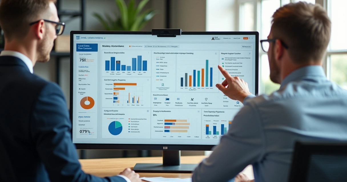 Painel de IA exibindo análise de desempenho comercial 