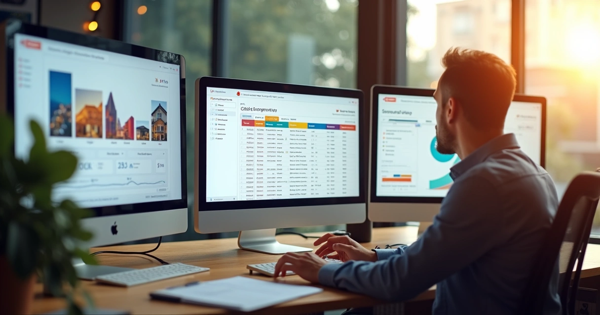 Painel de gestão de leads e vendas em uma plataforma imobiliária 