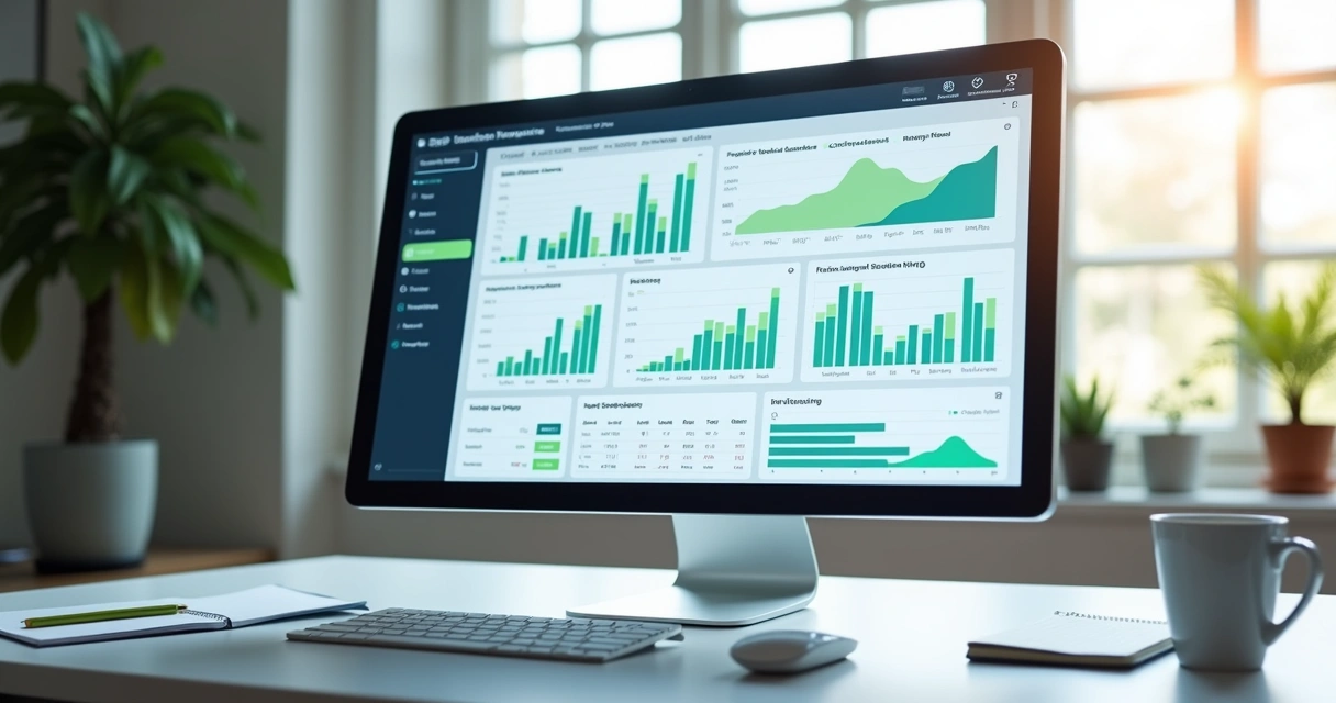 Painel com indicadores financeiros e crescimento de escopo 