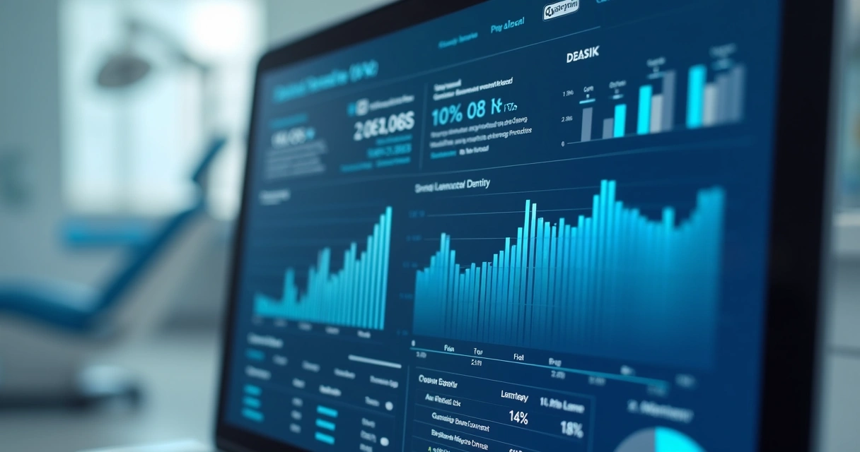 Painel de métricas digitais em consultório odontológico