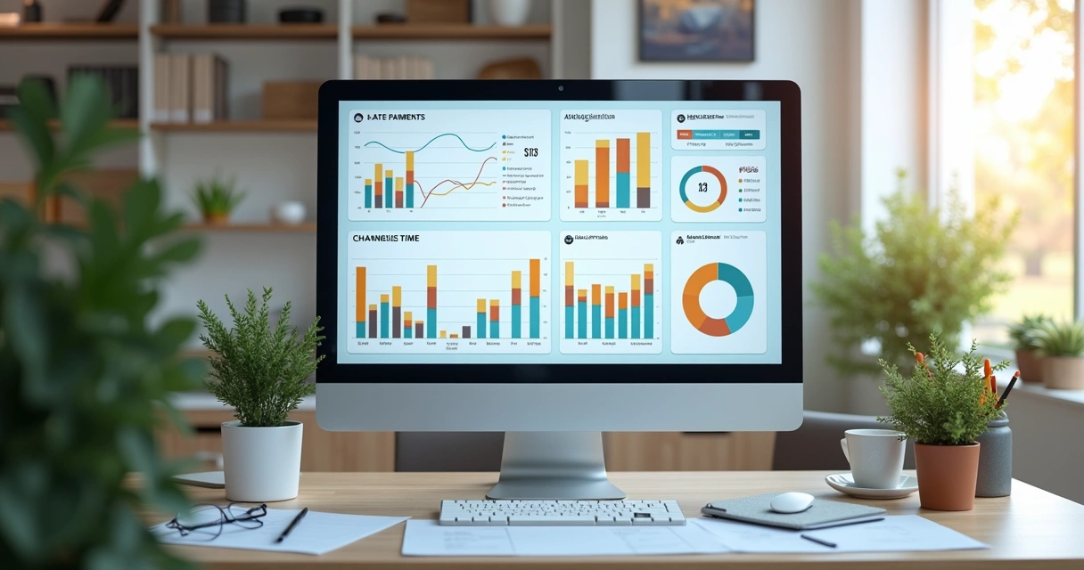 Dashboard financeiro com gráficos de indicadores de cobrança e inadimplência 