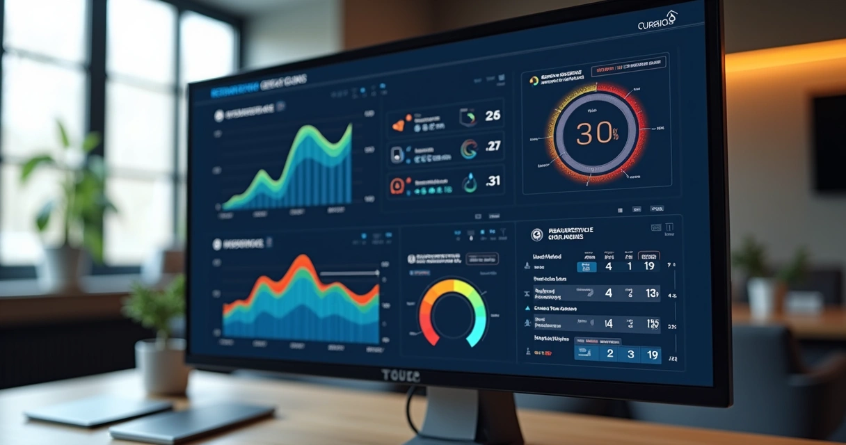 Painel digital com indicadores de retenção para escritório de contabilidade 