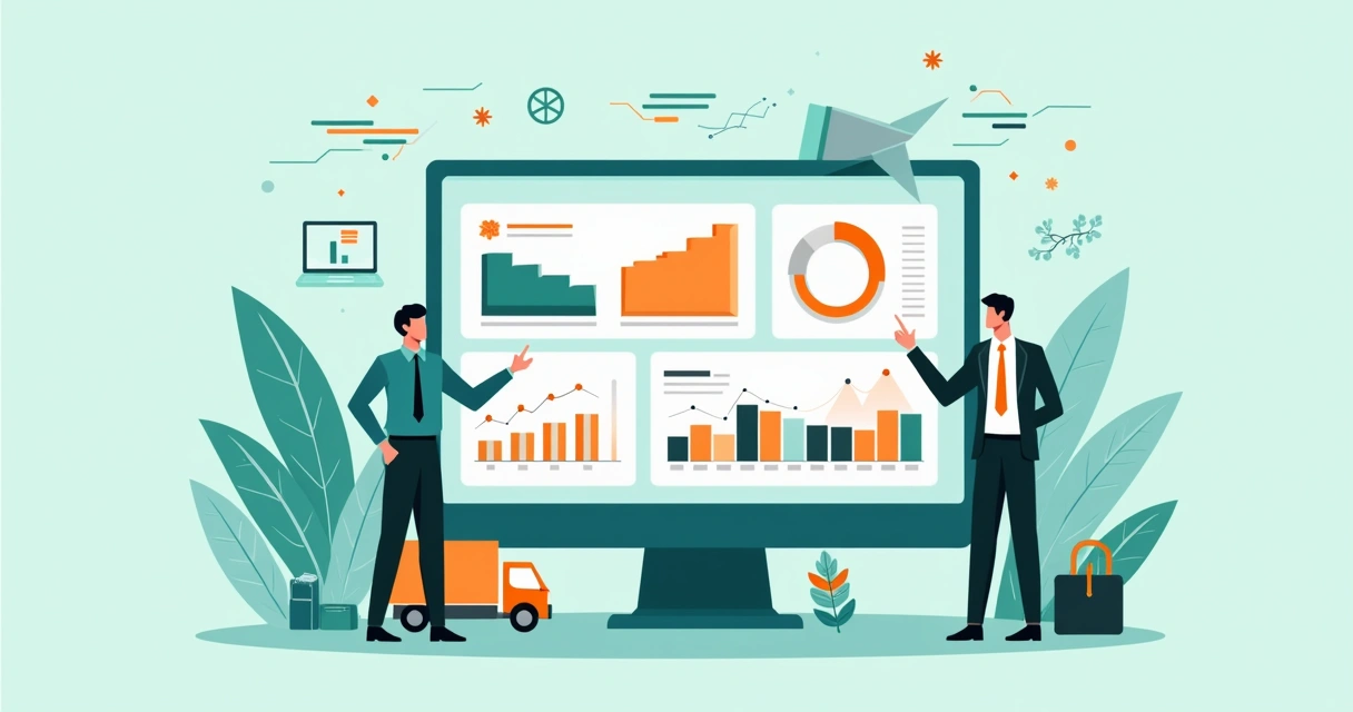 Dashboard de e-commerce mostrando gráficos de vendas, conversão e estoque 