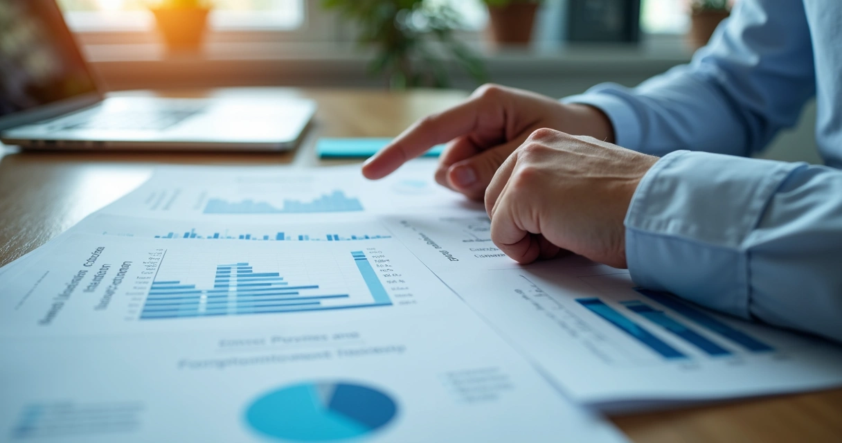 Painel com indicadores éticos e relatórios empresariais 