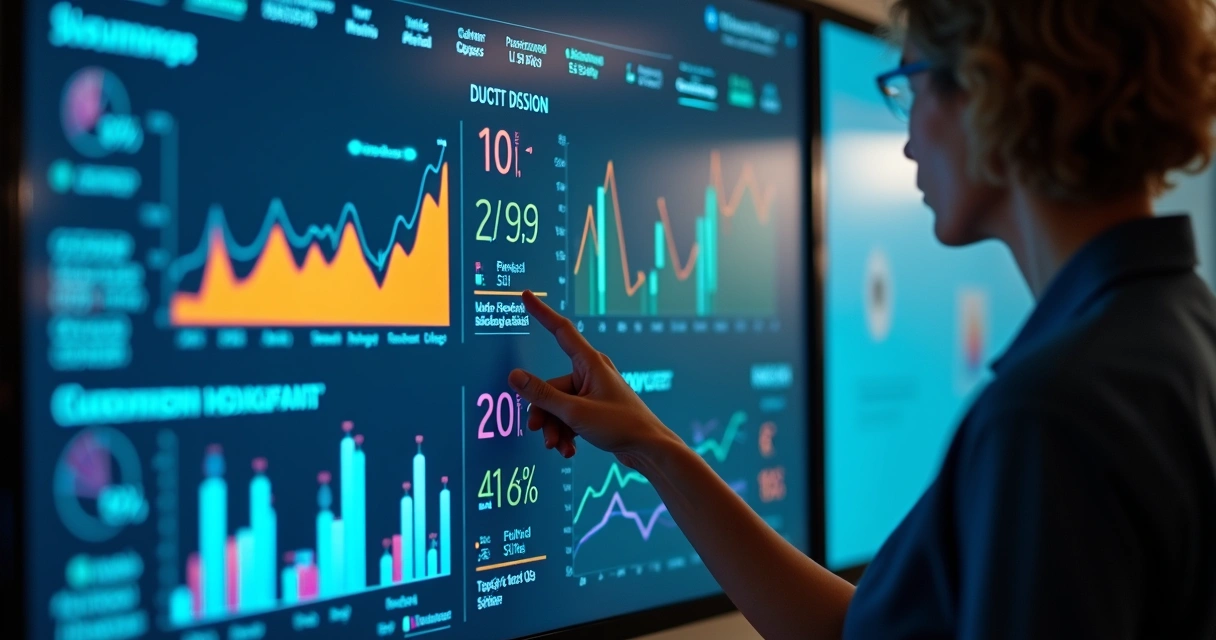 Painel digital com gráficos de inadimplência e recuperação 
