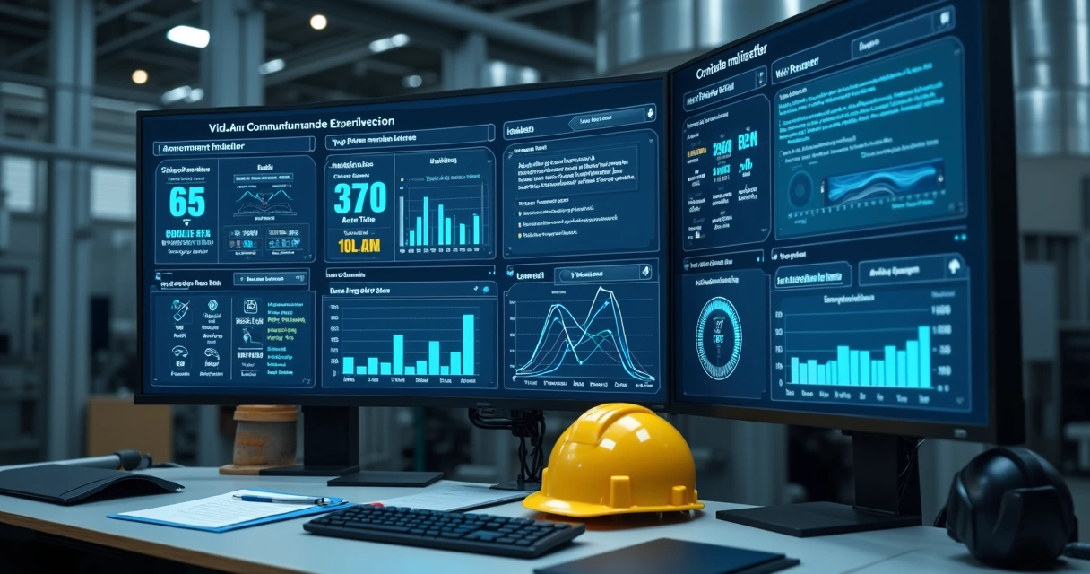 Painel digital com indicadores de manutenção e ordens de serviço