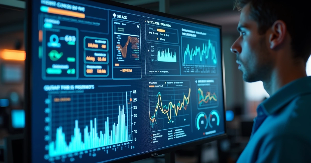 Painel digital com indicadores de suporte técnico e SLA em destaque