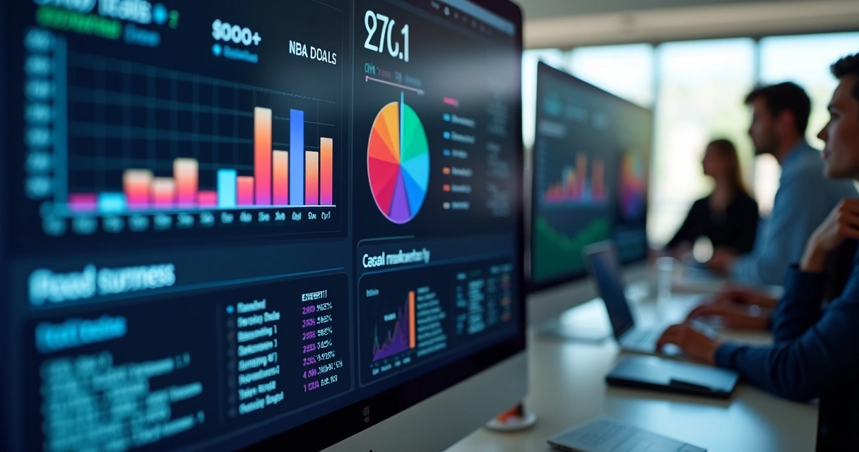 Painel mostrando KPIs de marketing e vendas integrados 