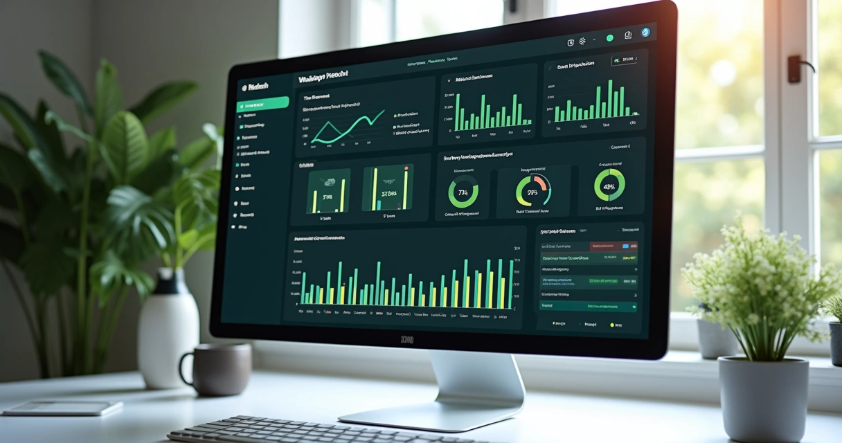 Dashboard de indicadores de atendimento automatizado no WhatsApp com gráficos de desempenho 