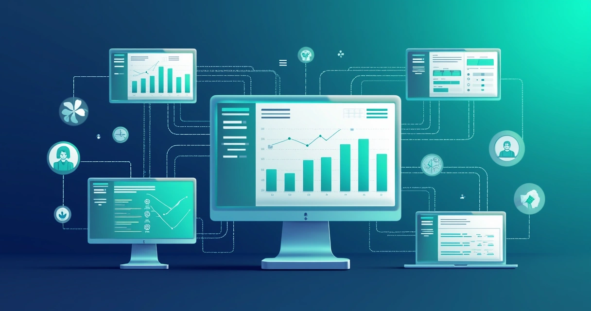 Painel digital mostrando integrações automáticas de vendas 