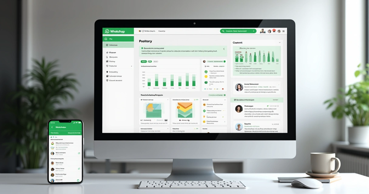 Dashboard digital com integrações de WhatsApp, e-mail e relatórios