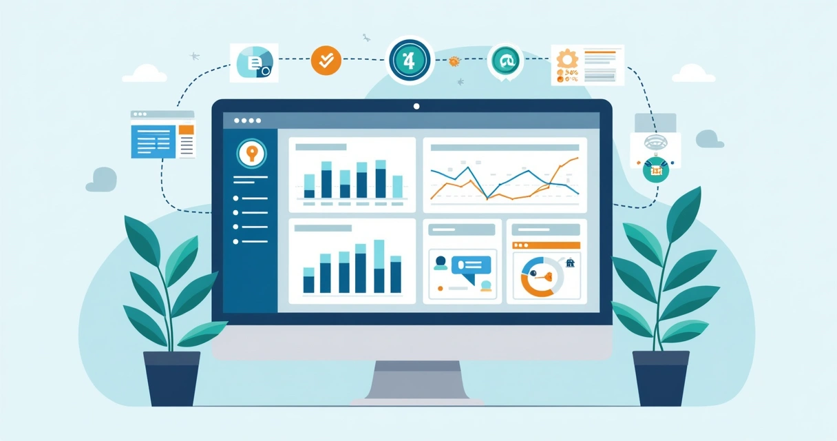 Painel com integração de dados empresariais entre CRM, marketing e planilhas 