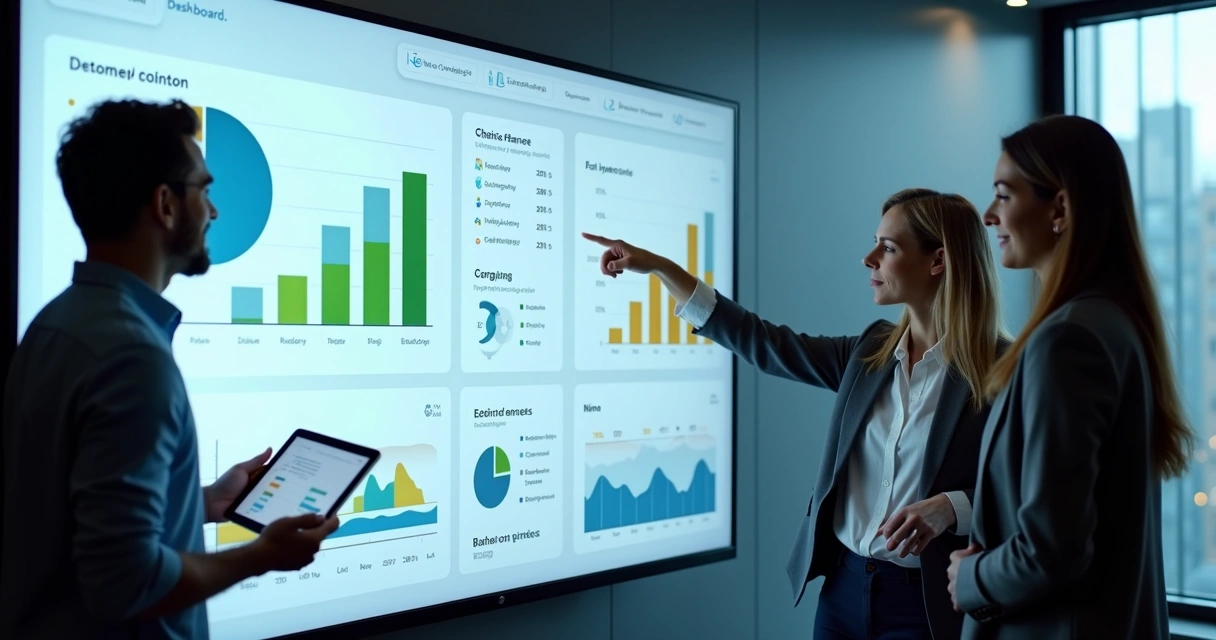 Dashboard digital mostrando integração de dados variados 