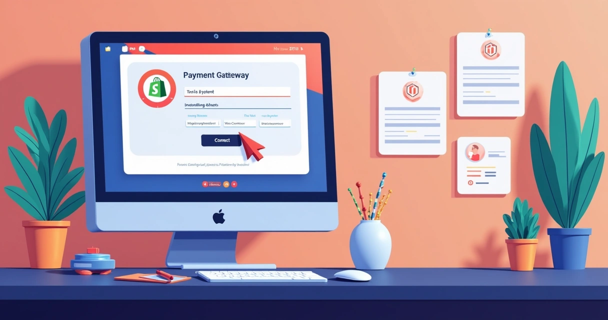 Painel de integração da loja virtual com gateway 