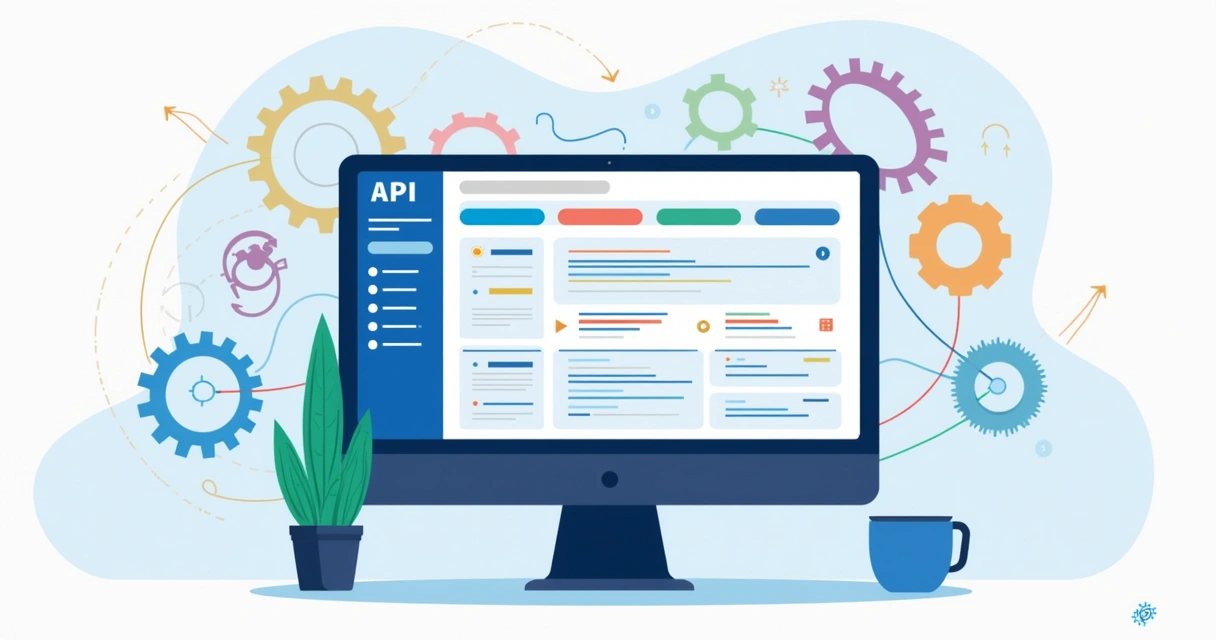 Painel de integração técnica com APIs e gráficos de fluxo 