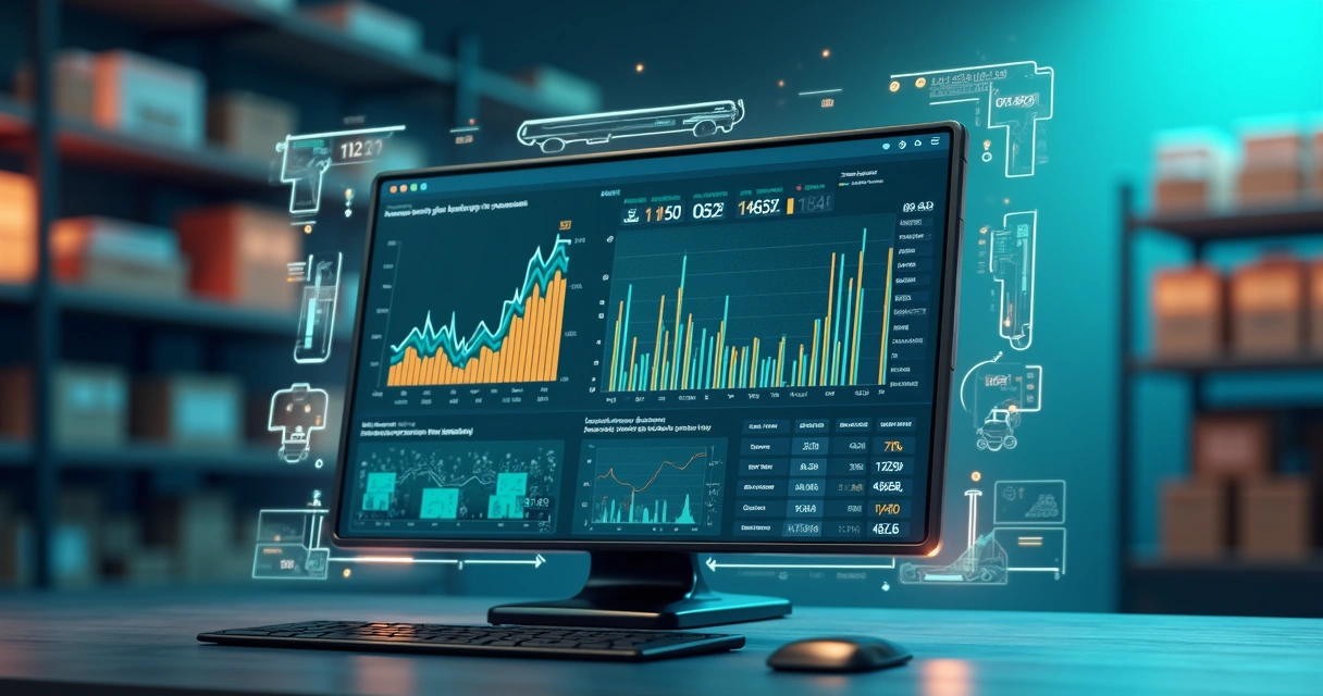 Painel de BI com indicadores de estoque