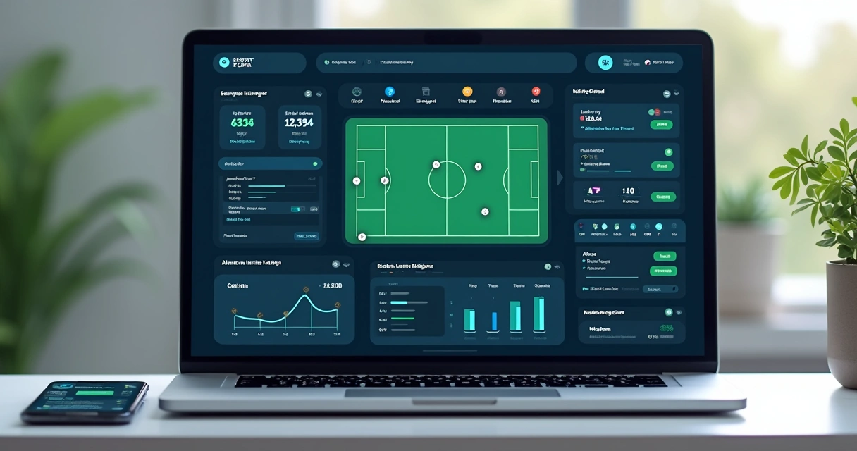 Painel com estatísticas de jogo ao vivo e variação de odds 