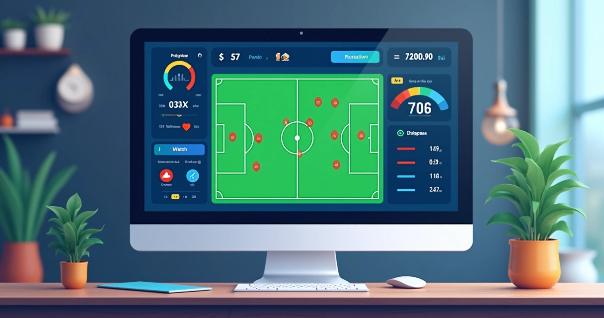 Painel de jogo ao vivo com gráficos e estatísticas em tela 