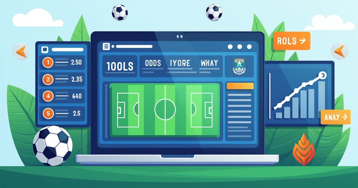 Painel digital com jogos de futebol, dados estatísticos e gráficos de gols em destaque. 