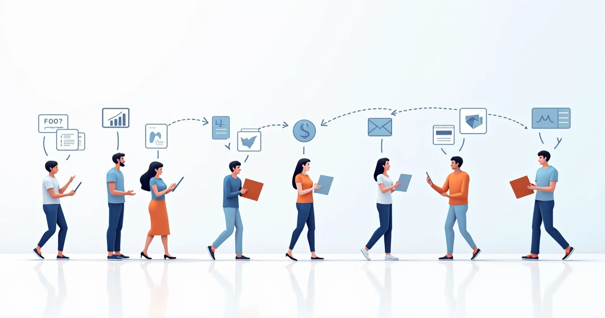 Painel ilustrando a jornada de compra de uma persona no e-commerce, com etapas e emoções 