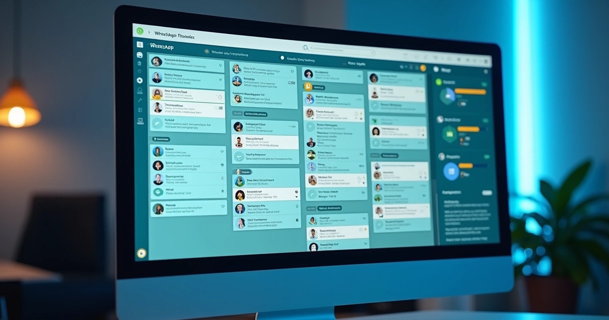 Tela de painel Kanban de atendimento digital 